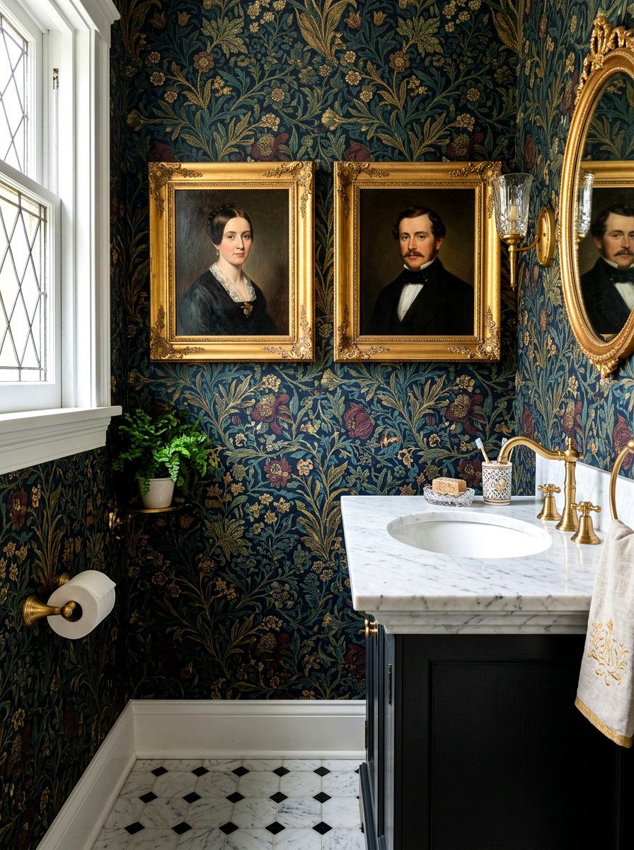 Small space vintage portrait wall - 30 vintage portrait wall ideas