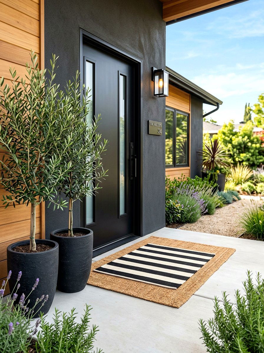 Small striped outdoor door mat - 30 striped outdoor rug ideas