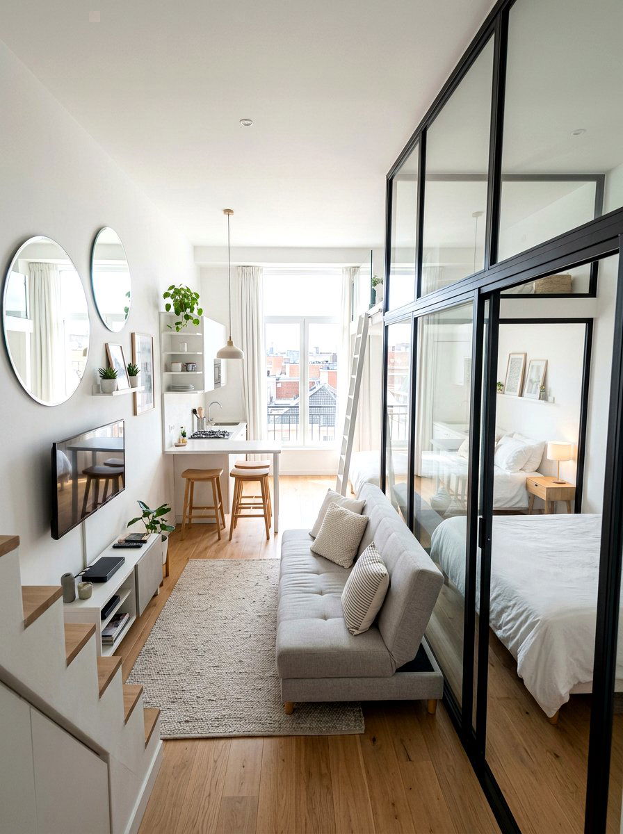Small studio loft layout - 30 loft living room ideas