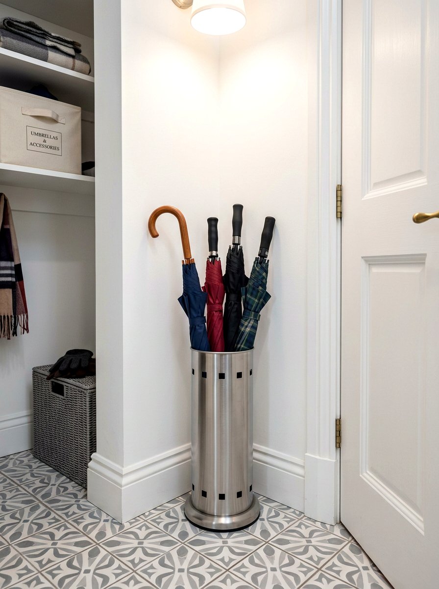 Small umbrella stand - 30 organizing a coat closet ideas