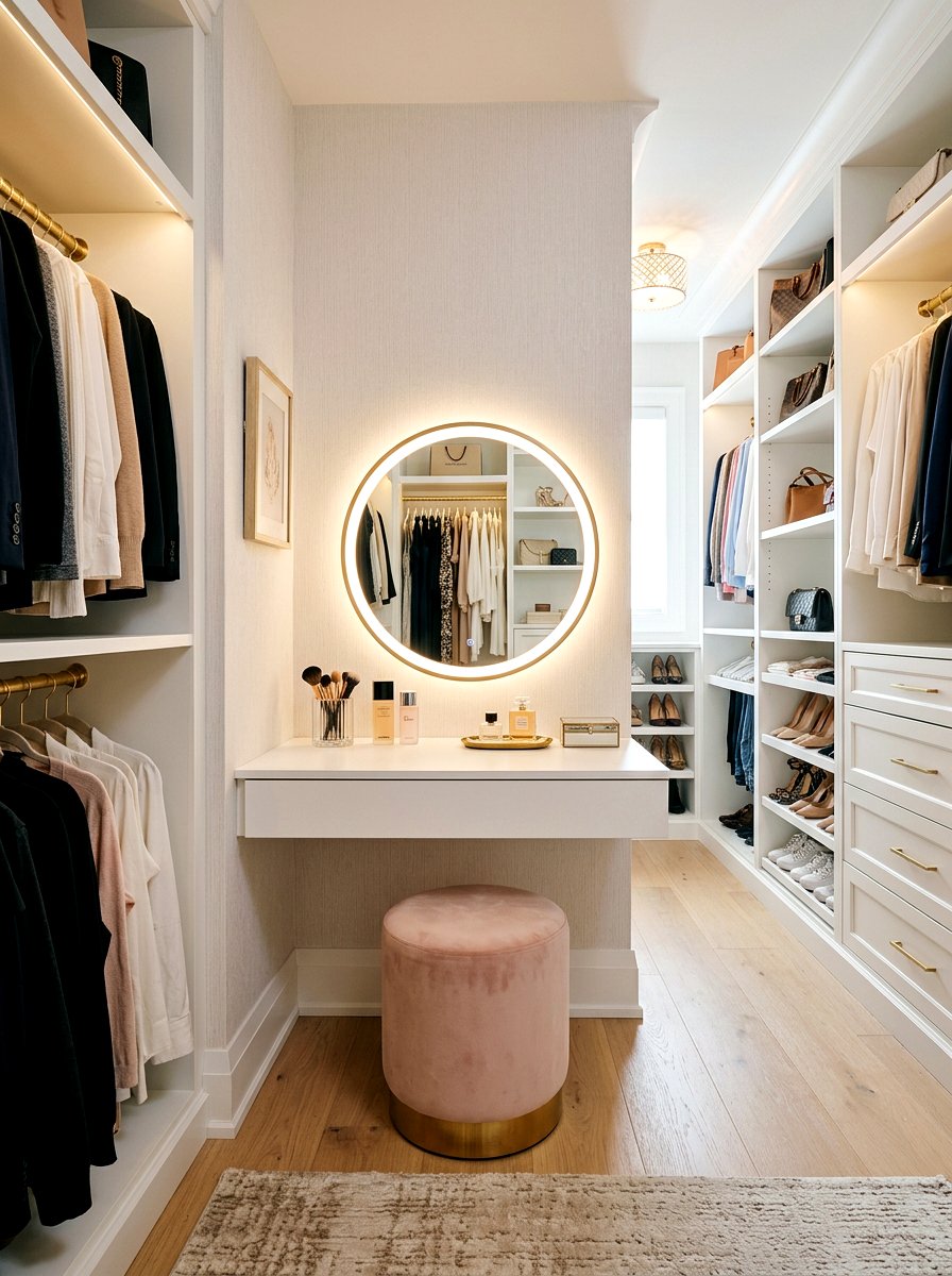 Small vanity station - 30 small walk in closet ideas
