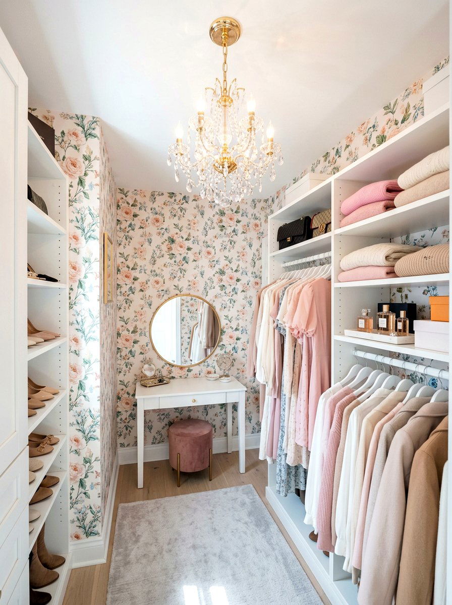 Small walk in chandelier - 30 closet lighting ideas