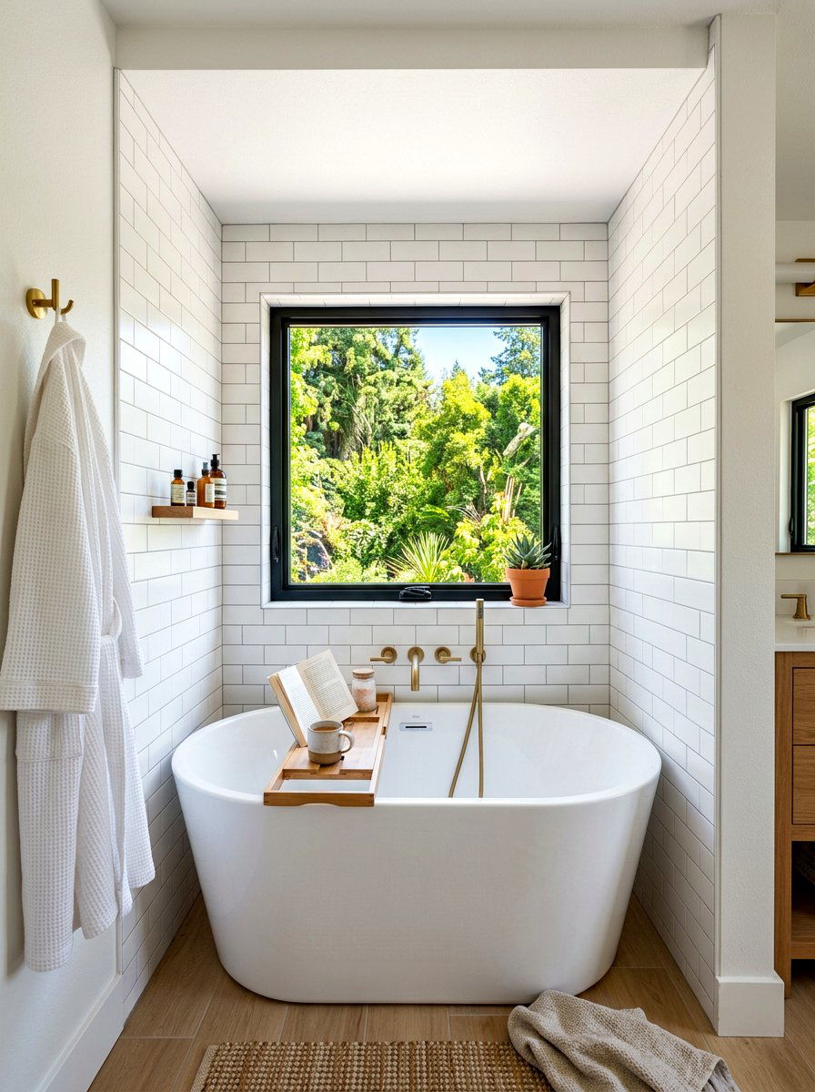 Small window tub nook - 30 tub nook bathroom ideas