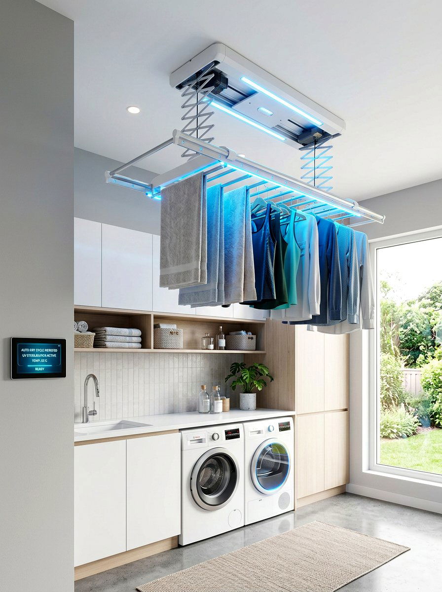 Smart Automated Drying Rack - 30 laundry room drying rack ideas