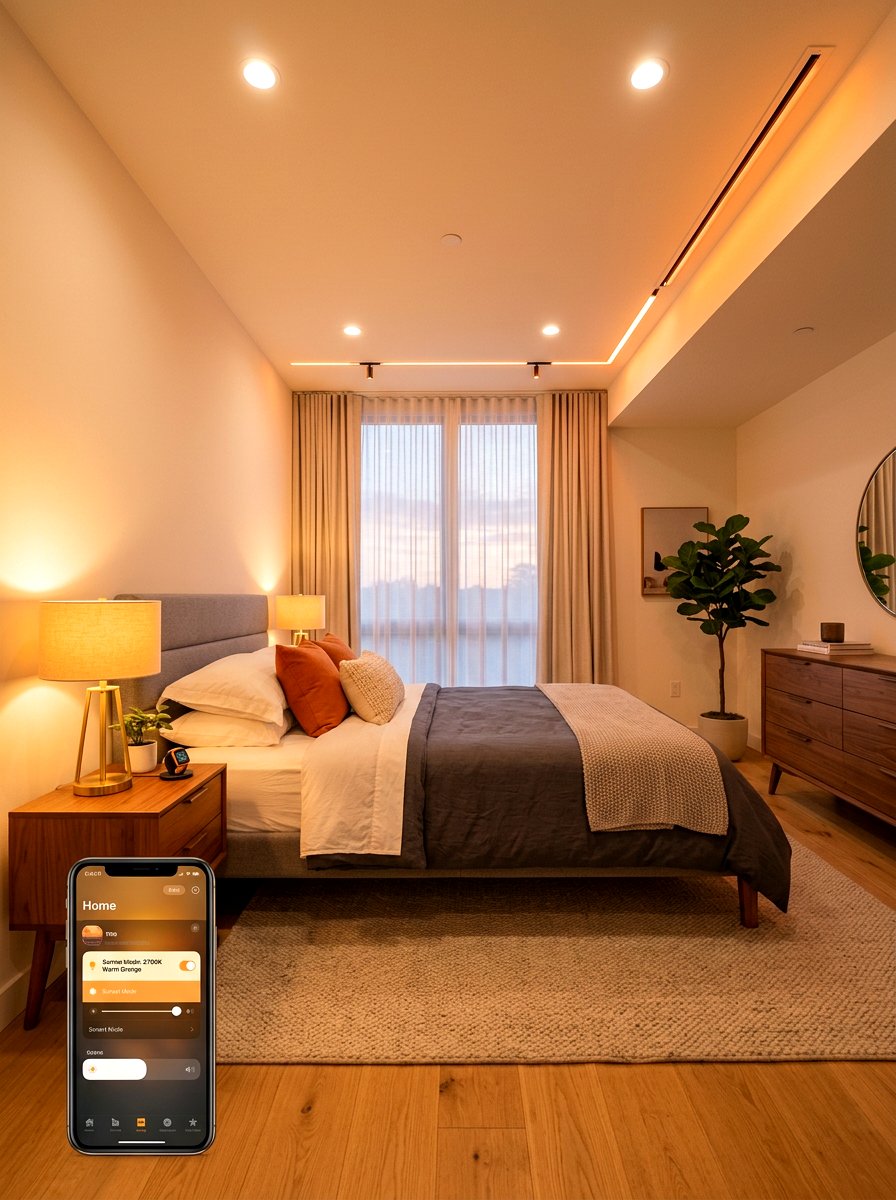 Smart Circadian Lighting - 30 sleep sanctuary bedroom ideas
