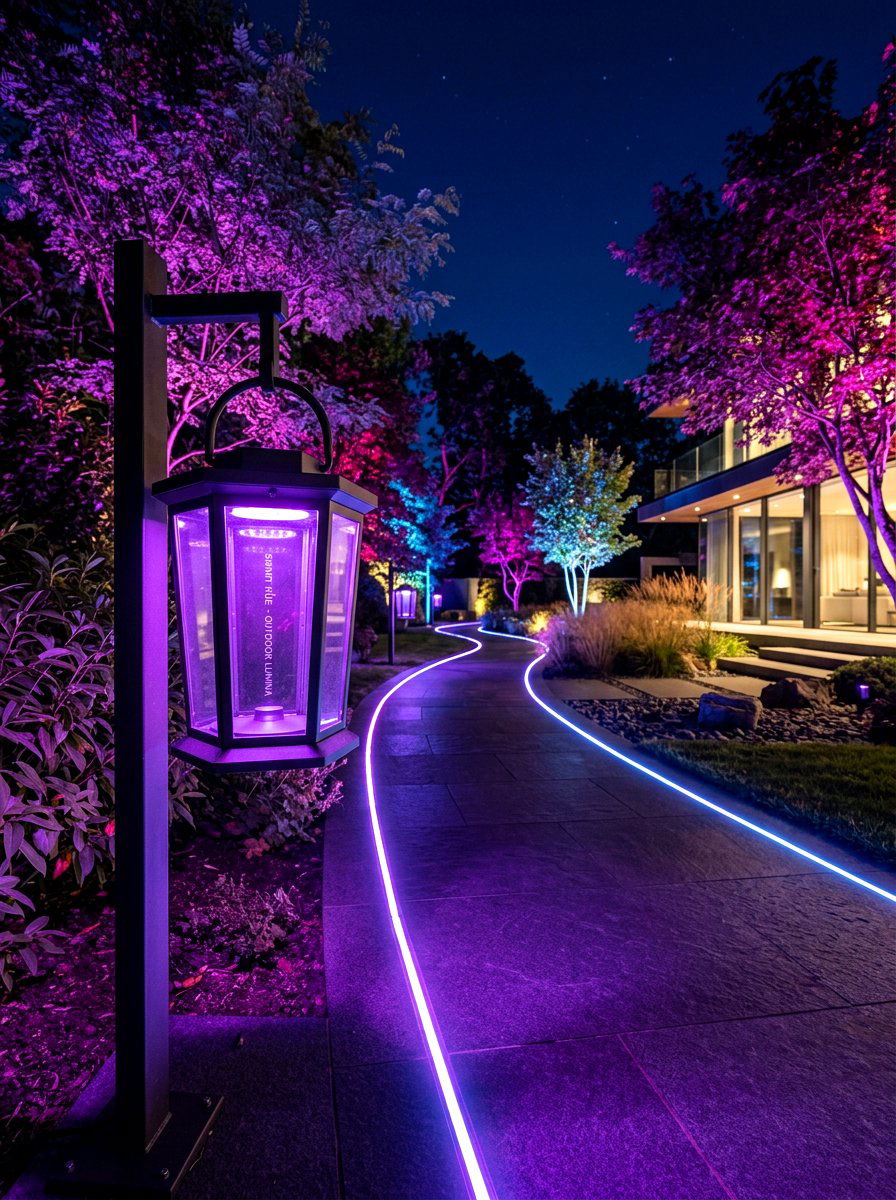 Smart Color Changing Lantern - 30 lantern pathway ideas