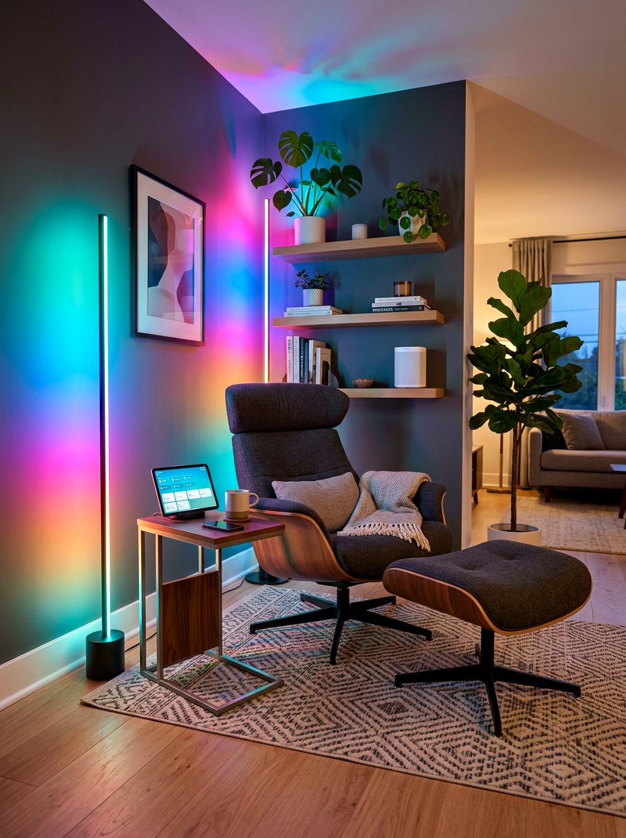 Smart Color Changing Light - 30 reading lamp corner ideas