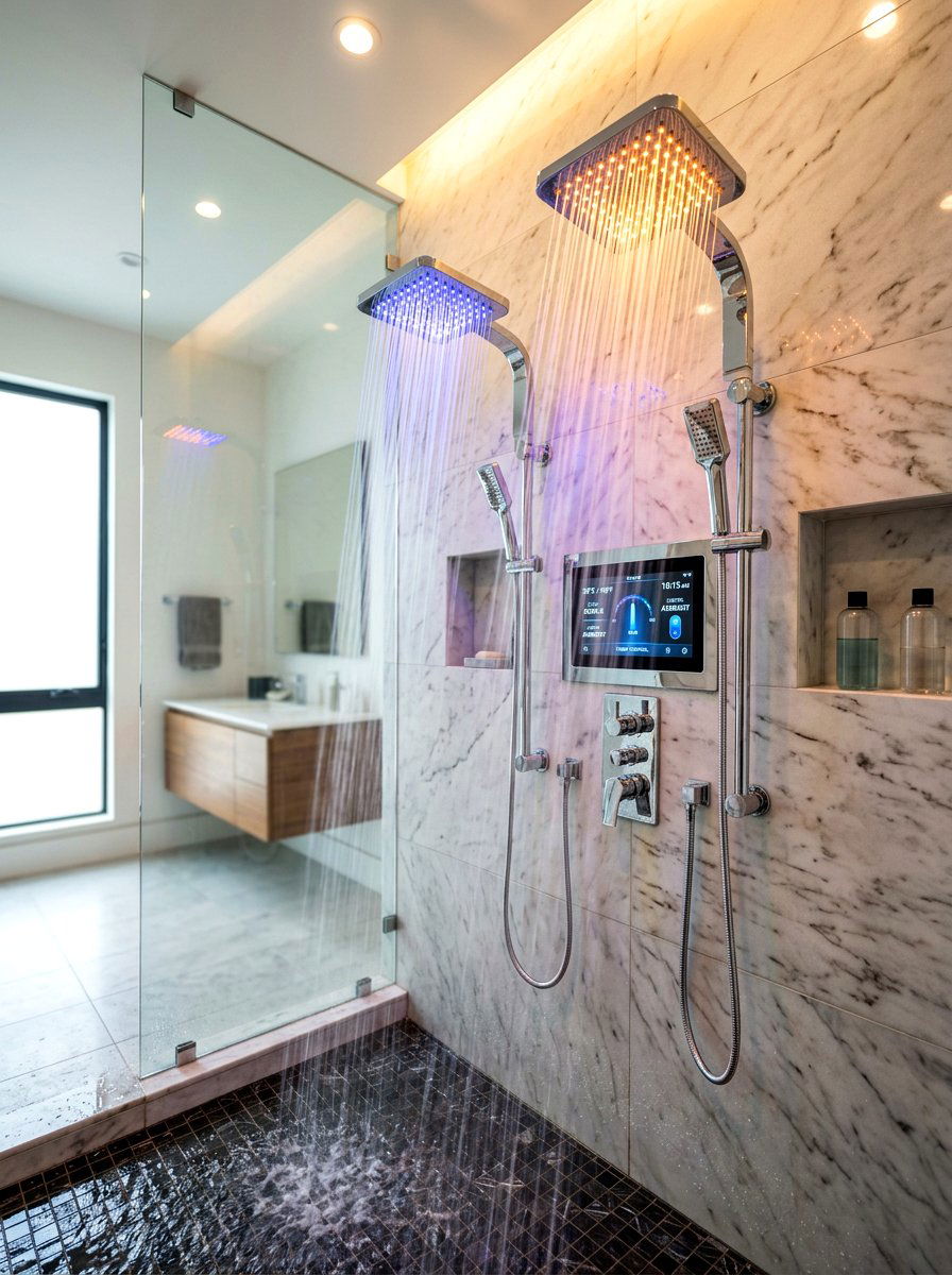 Smart Digital Double Shower Head - 30 double shower head ideas