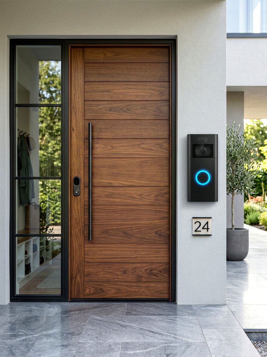 Smart Entry Doorbell - 30 low maintenance curb appeal ideas