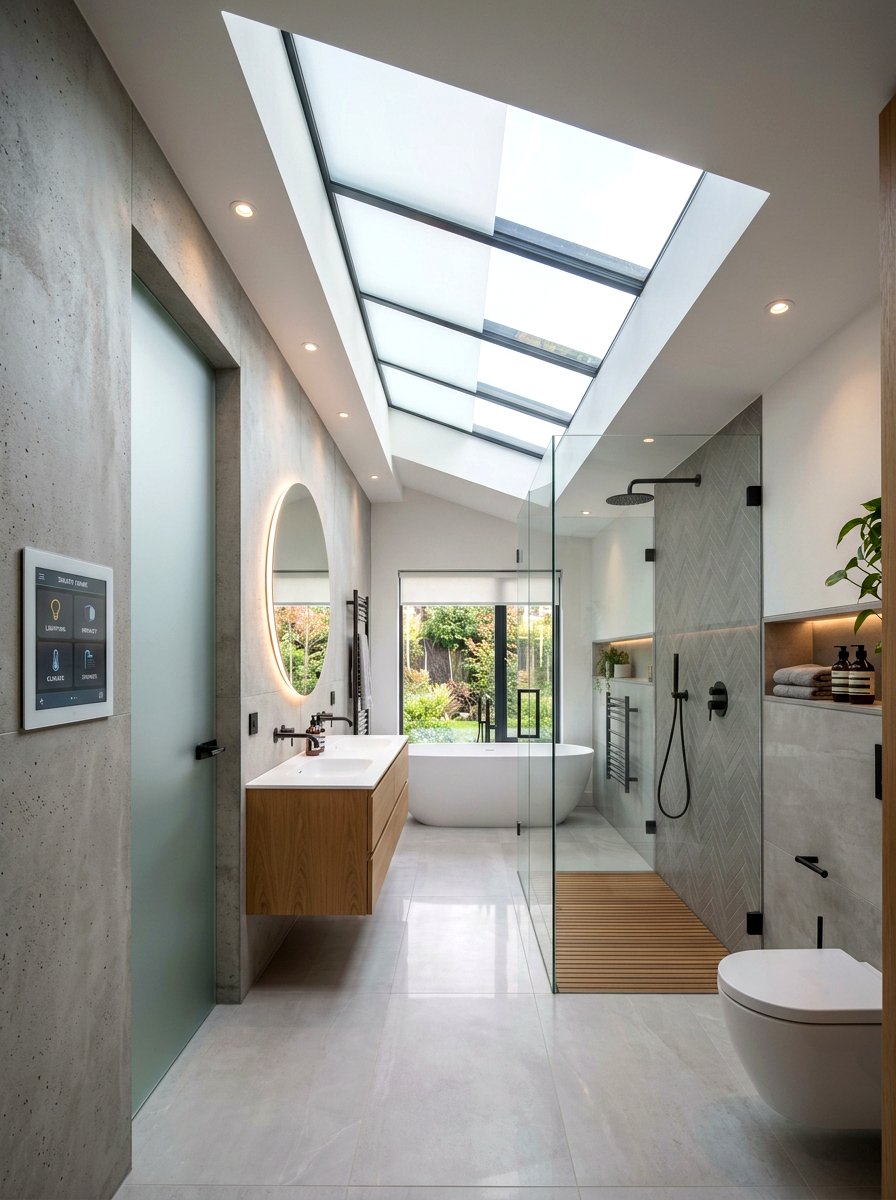 Smart Glass Skylight - 30 shower skylight ideas