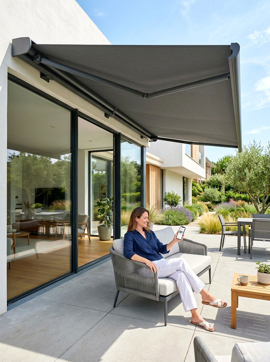Smart Home Retractable Awning - 30 retractable canopy patio ideas