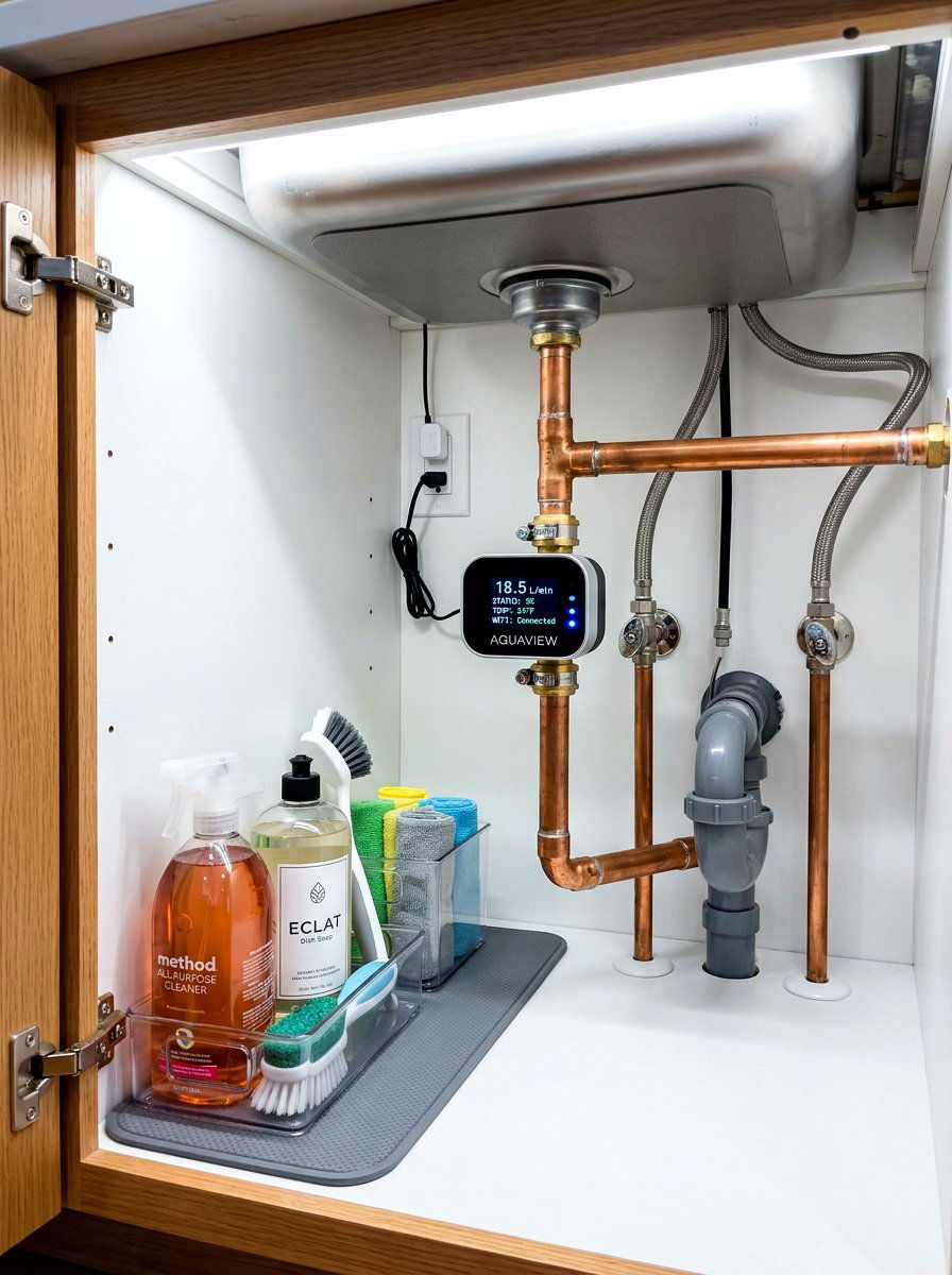 Smart Kitchen Water Monitor - 30 eco friendly kitchen ideas