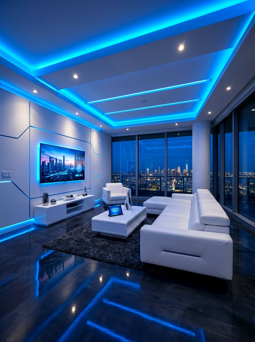 Smart LED Lighting - 30 futuristic glam living room ideas