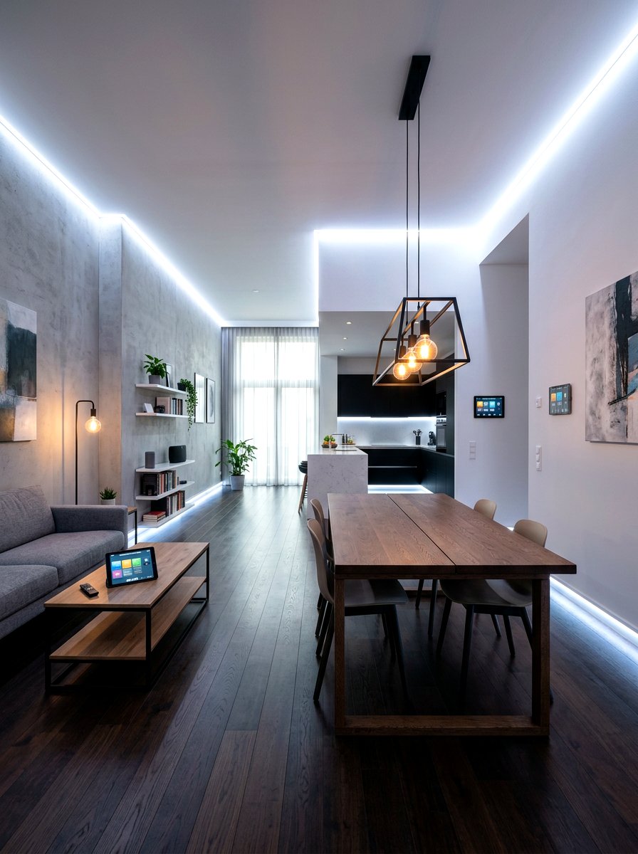 Smart Lighting Studio - 30 tiny apartment aesthetic ideas