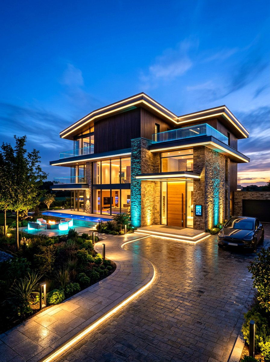 Smart Lighting Villa - 30 villa exterior ideas