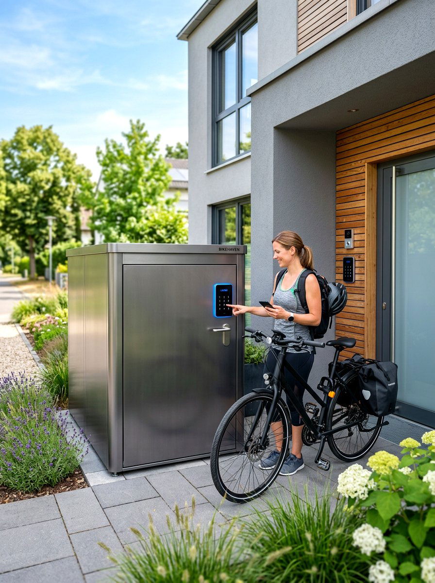 Smart Lock Bike Shed - 30 bike storage shed ideas