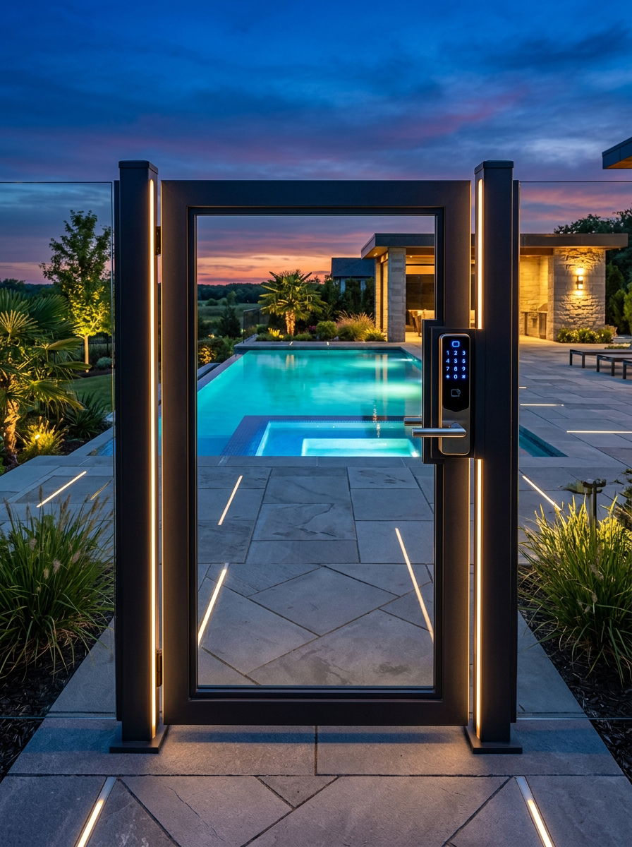 Smart Lock Pool Gate - 30 pool gate ideas