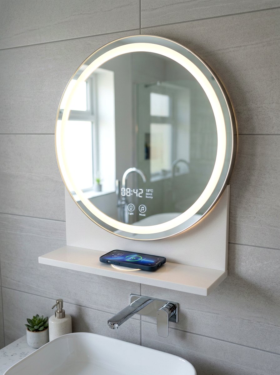 Smart Mirror Phone Charger - 30 charging station entryway ideas