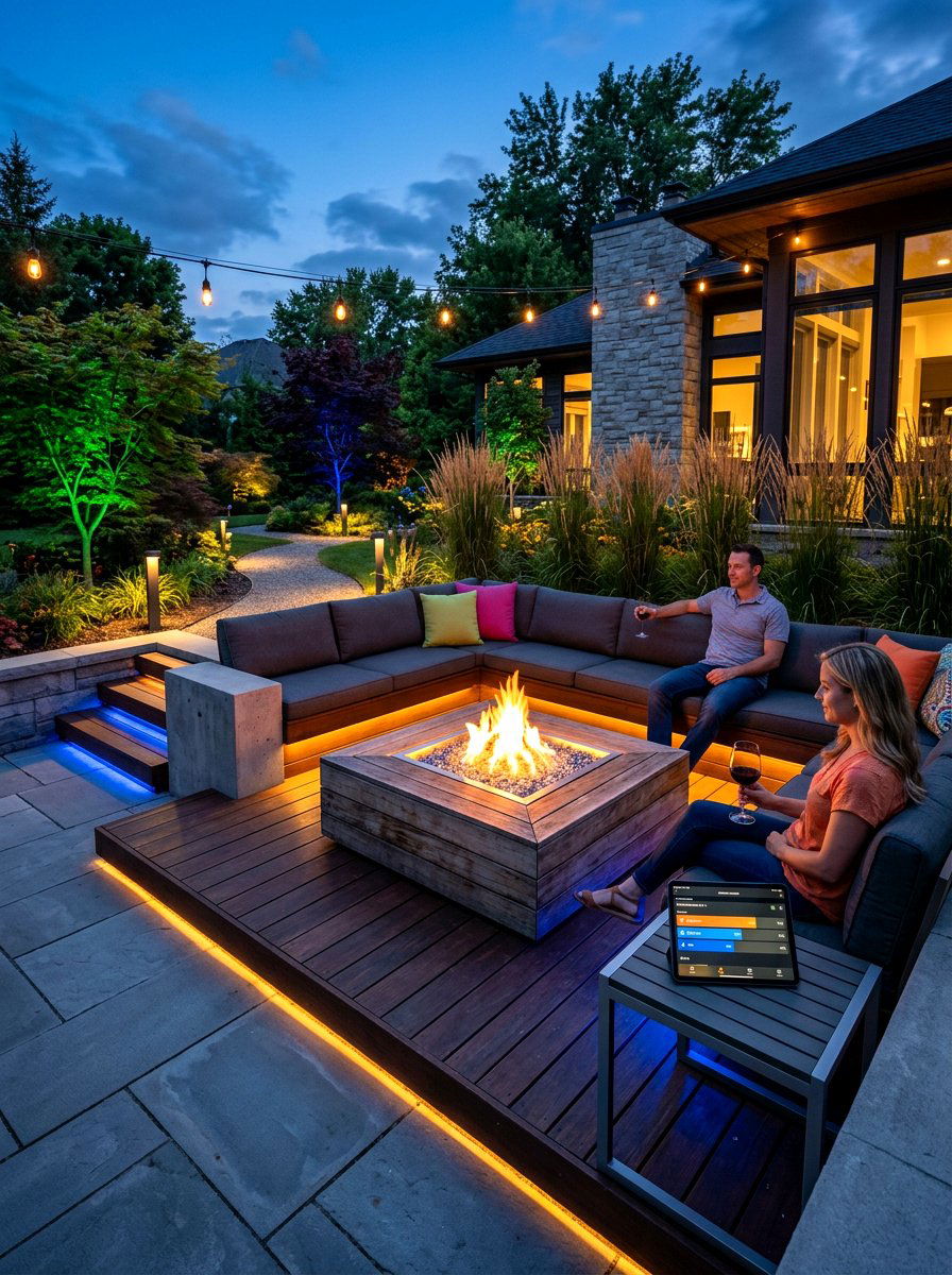 Smart Outdoor Lighting Fire Pit - 30 fire pit lighting ideas