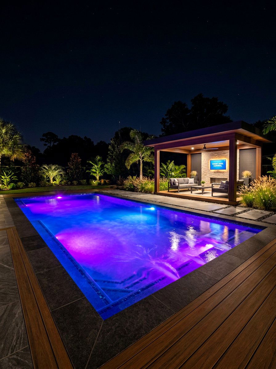 Smart Pool Automated Lighting - 30 family pool ideas