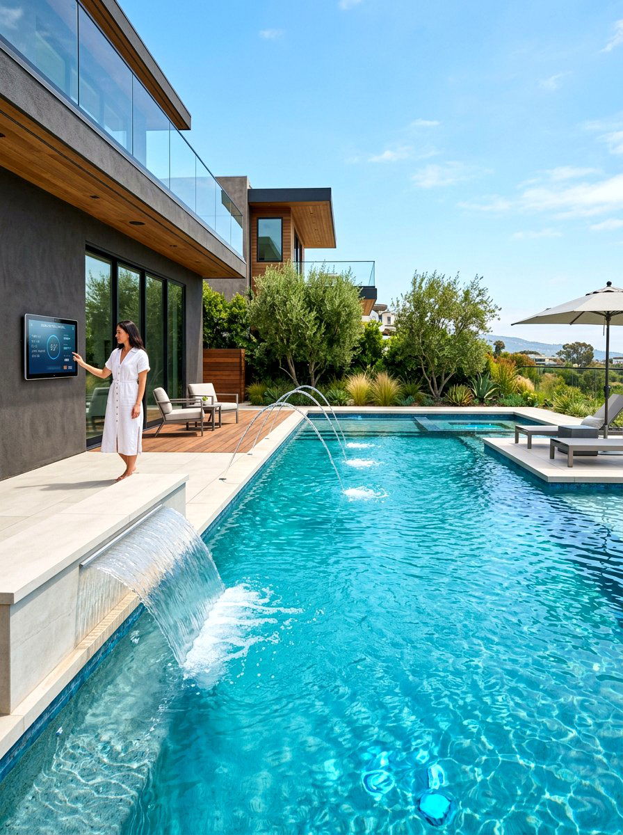 Smart Pool Technology - 30 resort backyard pool ideas
