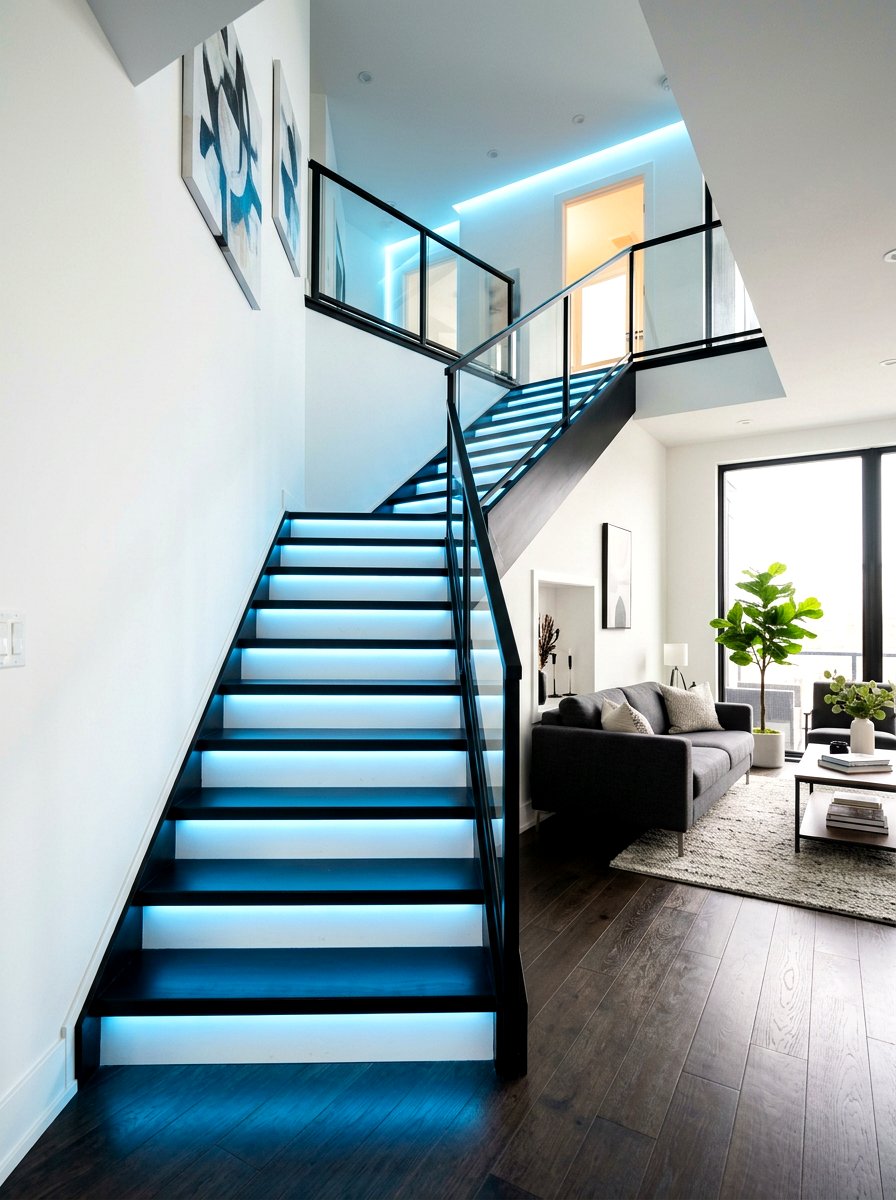 Smart RGB Staircase Lighting - 30 staircase lighting ideas