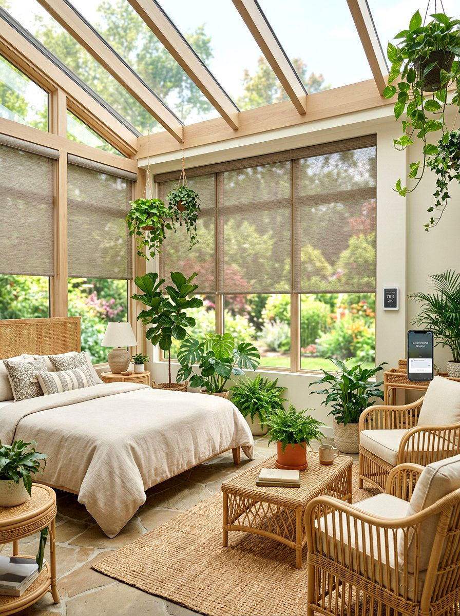 Smart Solar Shades Sunroom Bedroom - 30 smart shade bedroom ideas