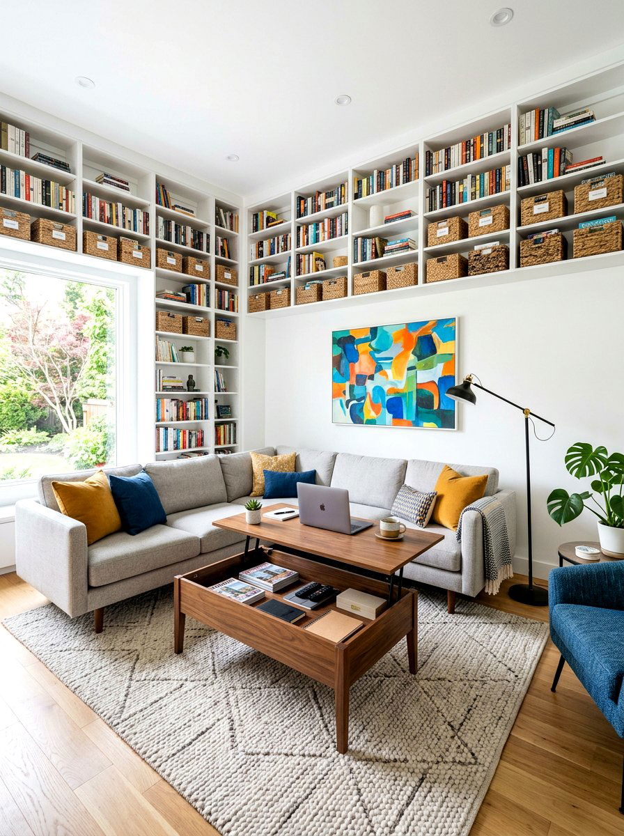 Smart Storage Living Room - 30 college apartment ideas