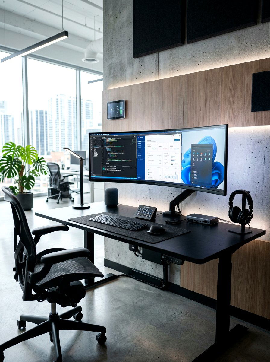 Smart Tech Integration - 30 moody editor office ideas