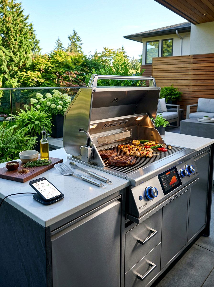 Smart Tech Outdoor Grill - 30 backyard grill station ideas