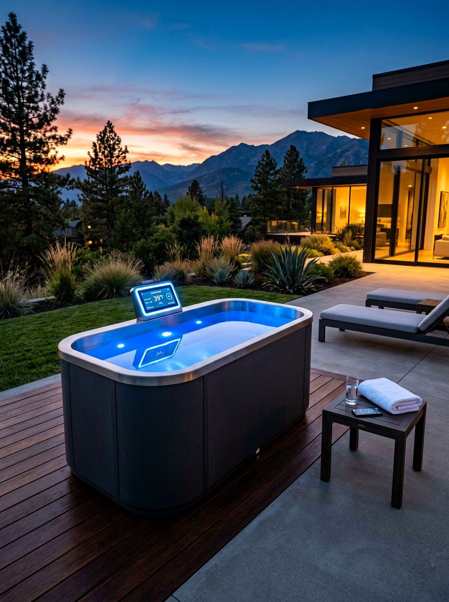 Smart Technology Cold Plunge - 30 cold plunge patio ideas
