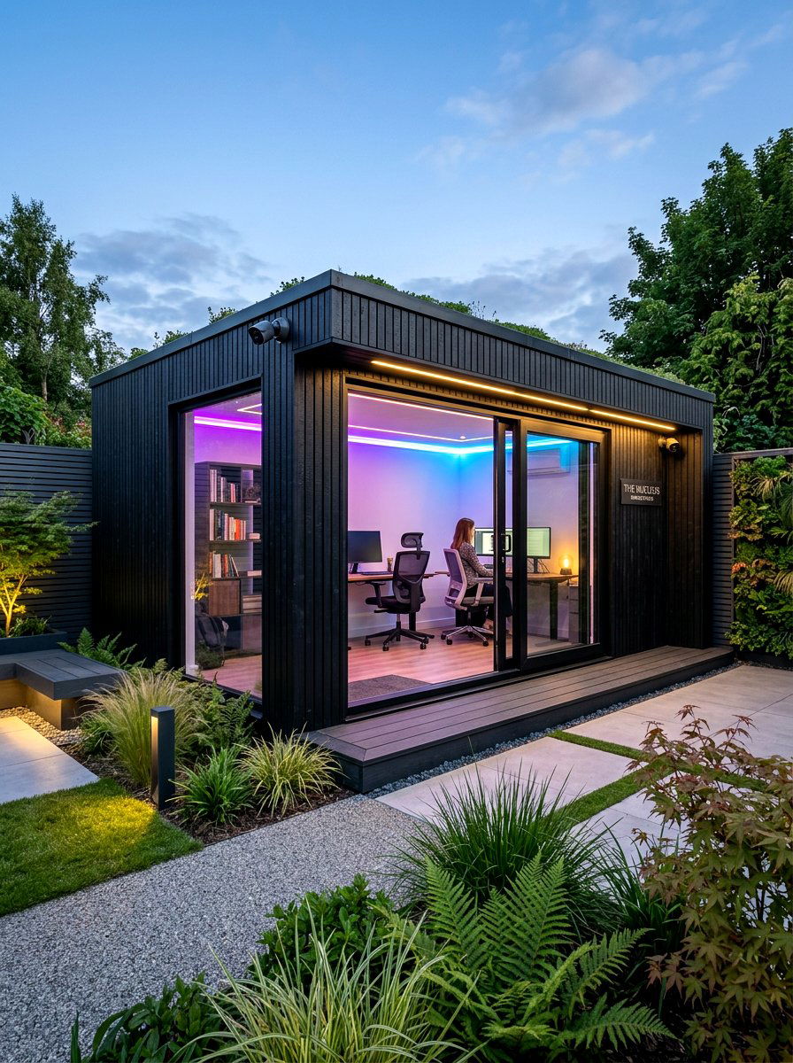 Smart Technology Garden Office - 30 office shed garden ideas