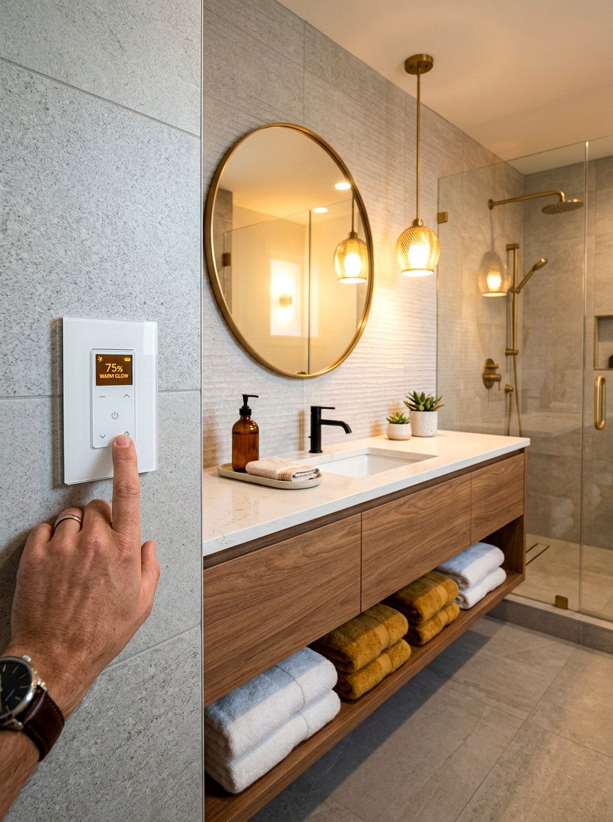 Smart bathroom light switch - 30 circadian bathroom lighting ideas