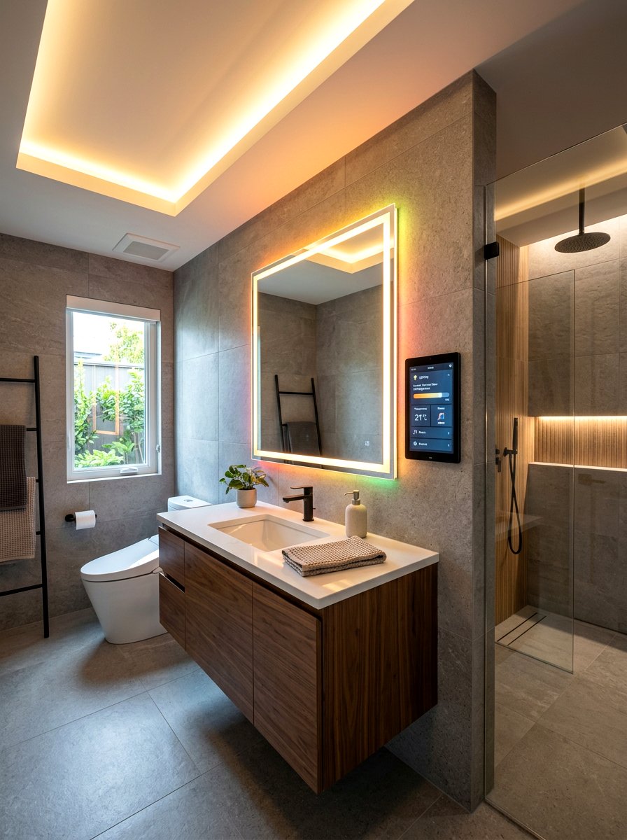 Smart bathroom lighting system - 30 circadian bathroom lighting ideas