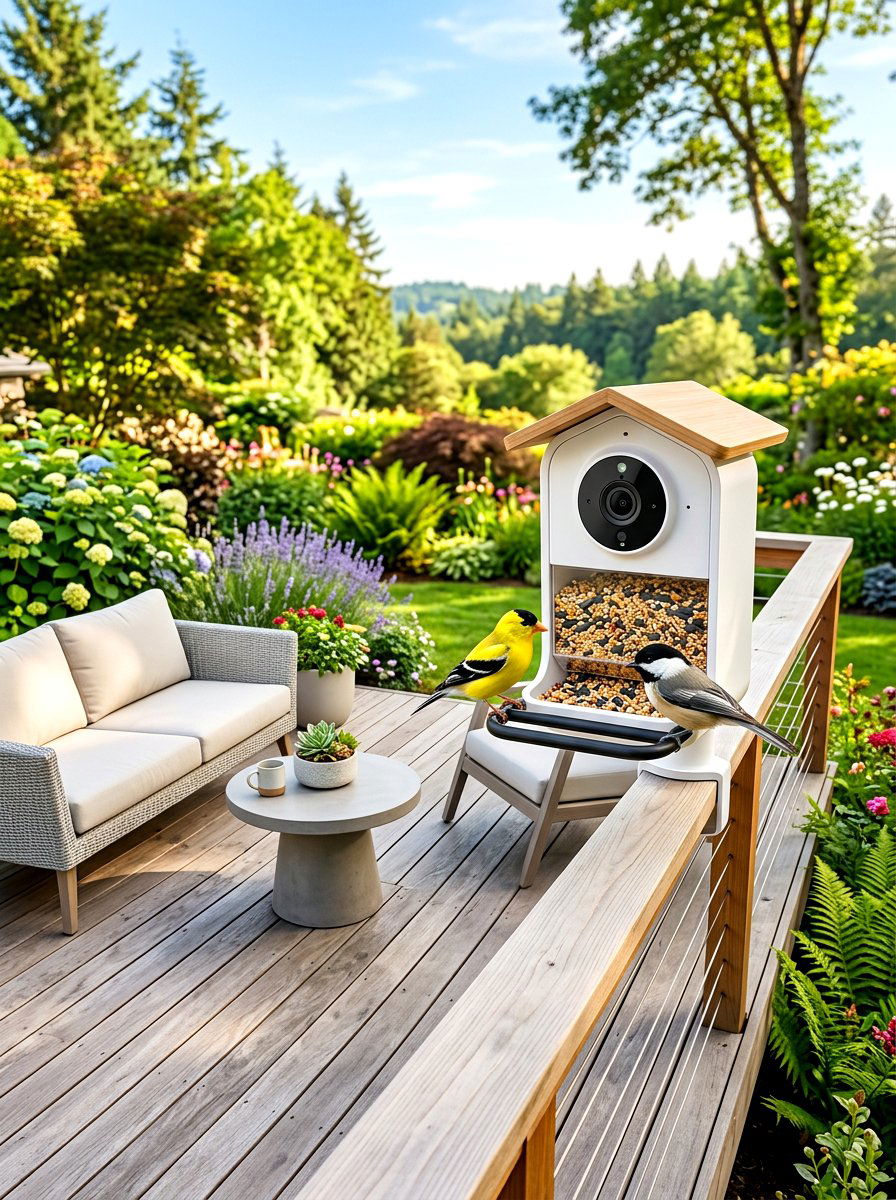 Smart camera bird feeder - 30 bird feeder garden ideas