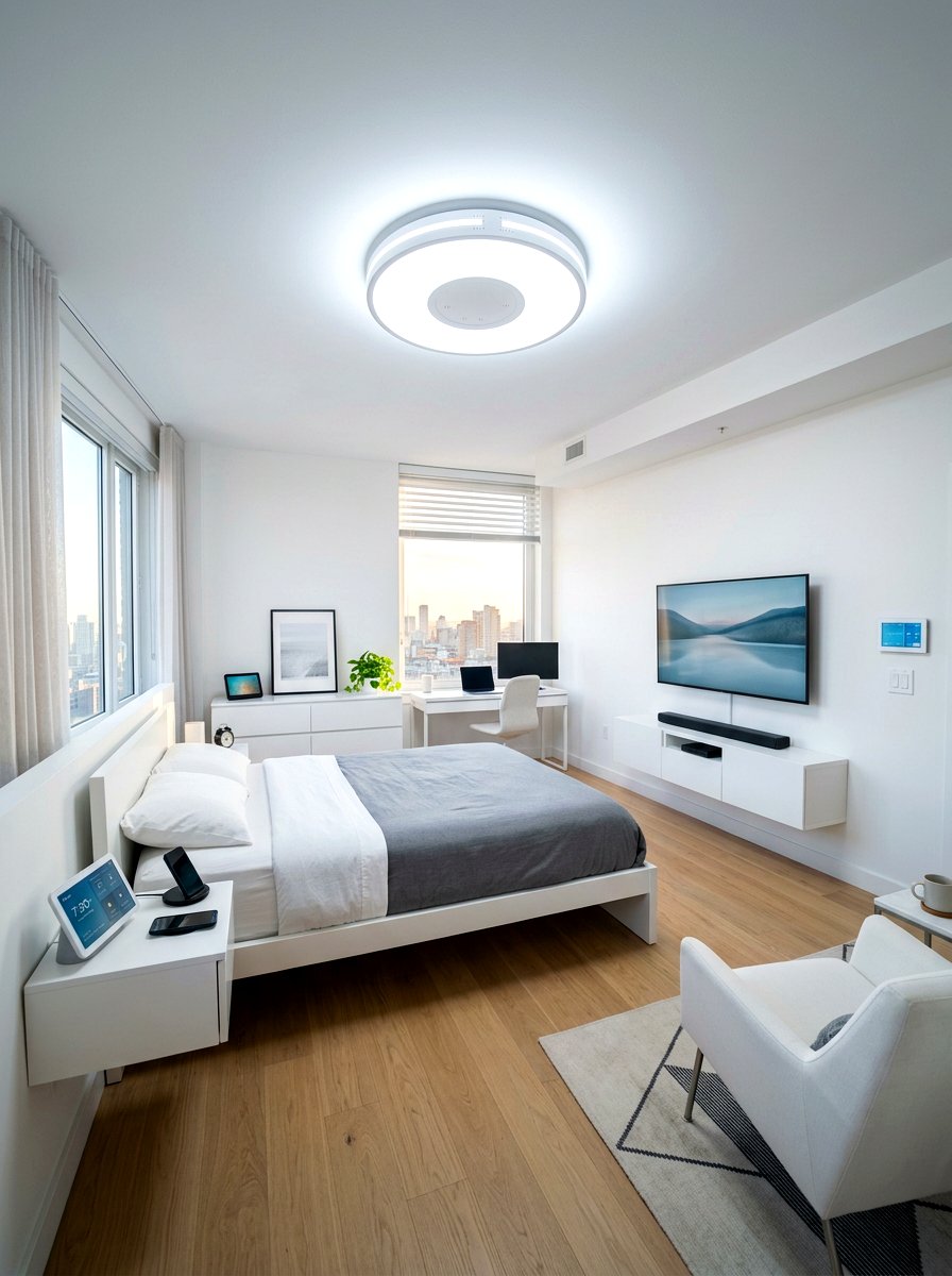 Smart ceiling light - 30 circadian bedroom lighting ideas