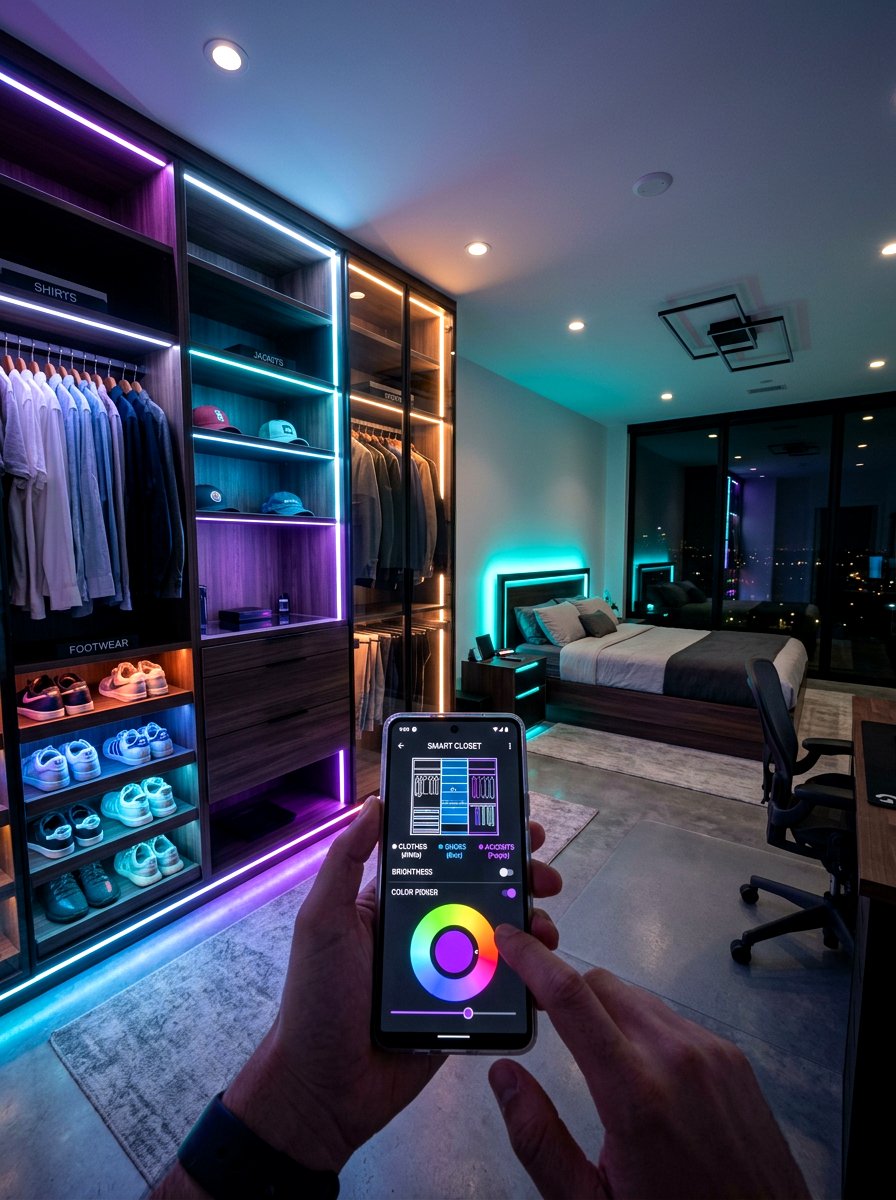 Smart closet light system - 30 closet lighting ideas