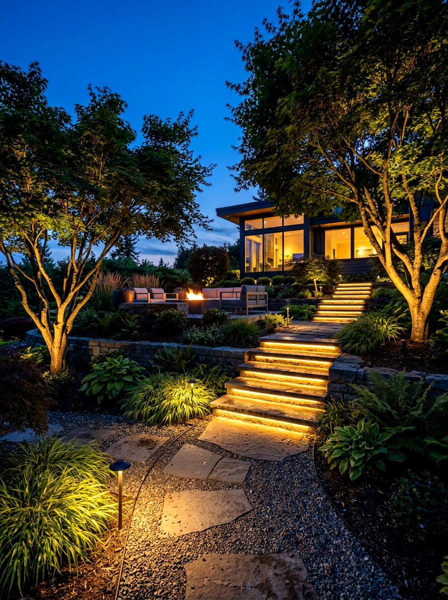 Smart garden lighting - 30 villa backyard ideas