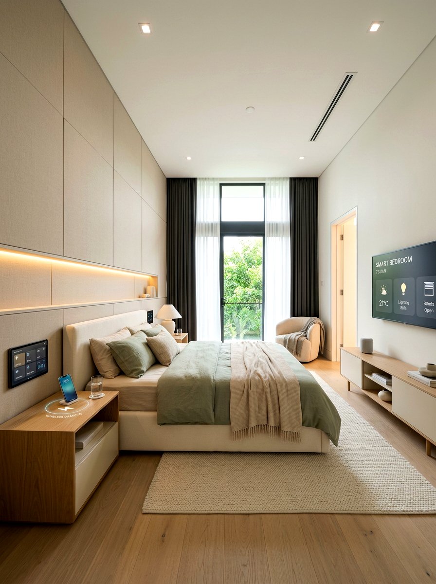 Smart home tech bedroom concept - 30 futuristic glam bedroom ideas
