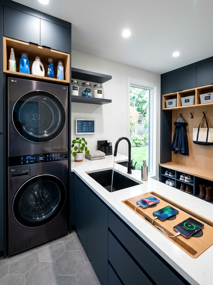Smart laundry mudroom features - 30 laundry room mudroom combo ideas