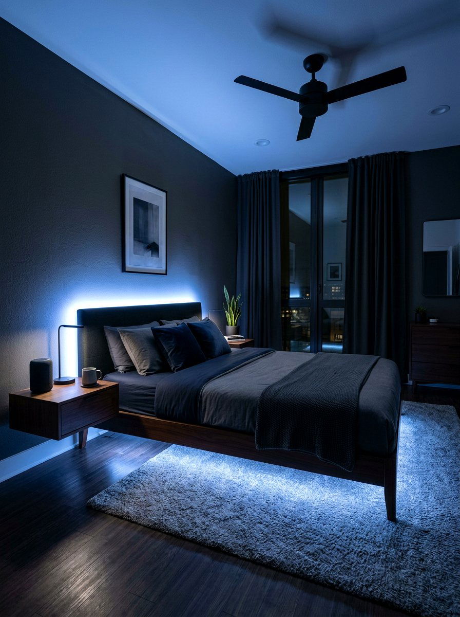 Smart light strips - 30 calm sensory bedroom decor ideas