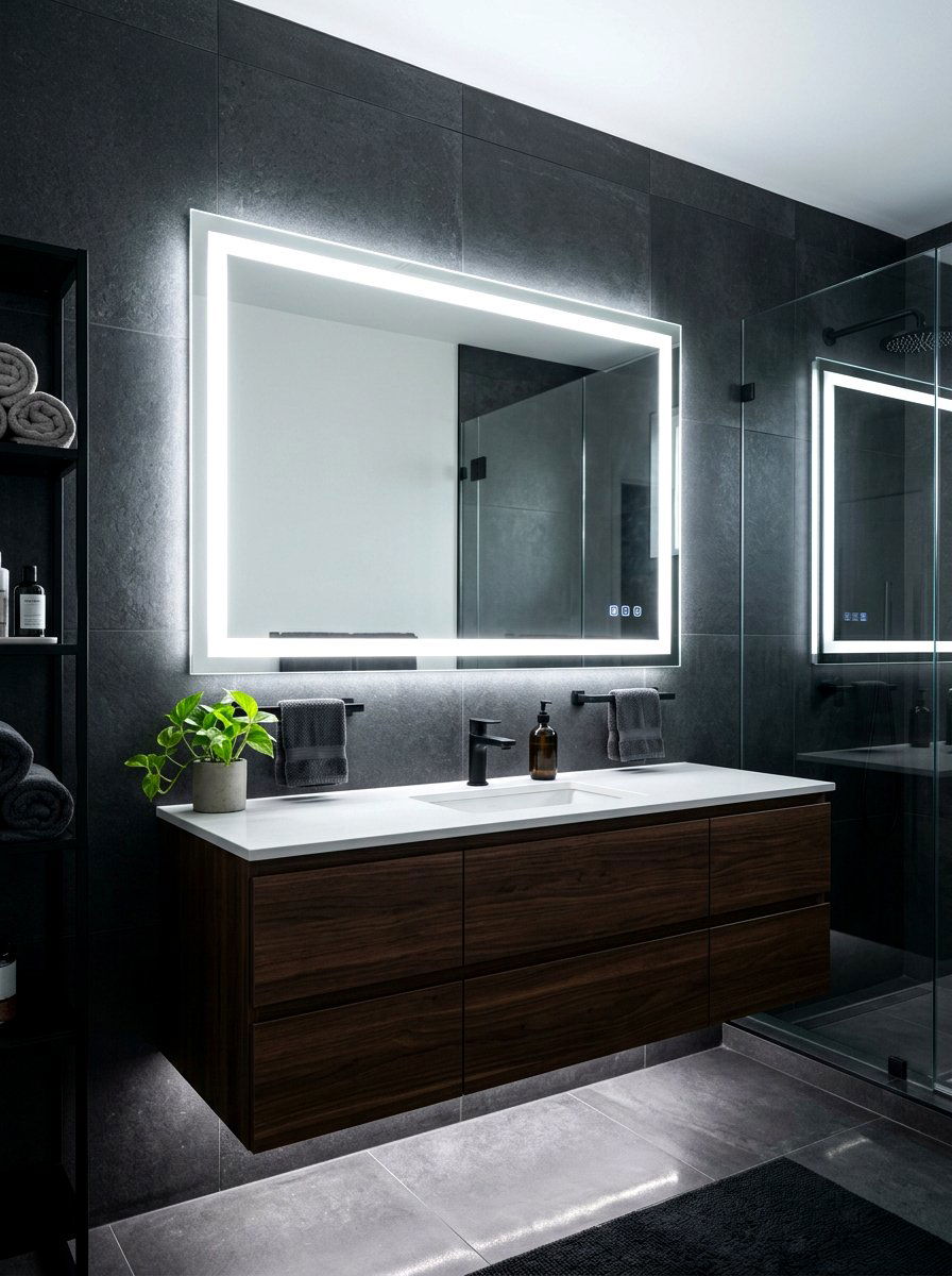 Smart lighted mirror - 30 bathroom makeover ideas