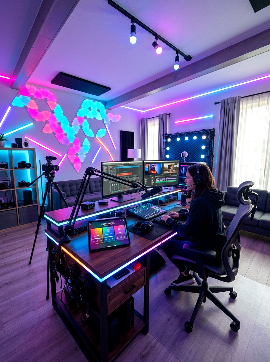 Smart lighting recording environment - 30 recording room ideas