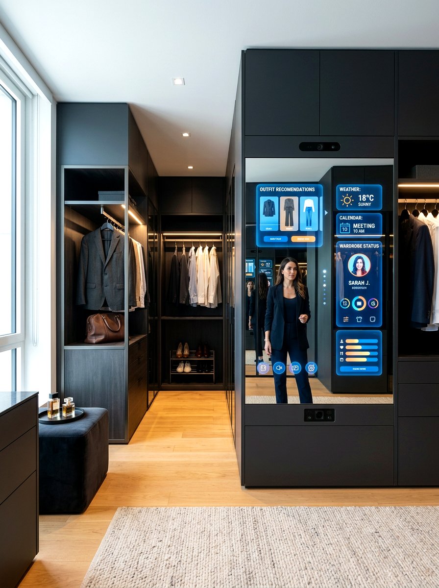 Smart mirror with display - 30 dressing room mirror ideas