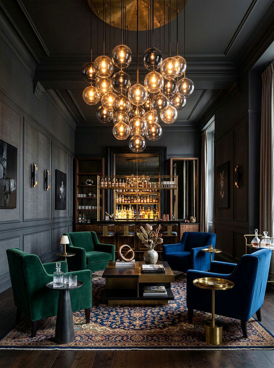 Smoke Glass Cluster - 30 pendant light cluster ideas