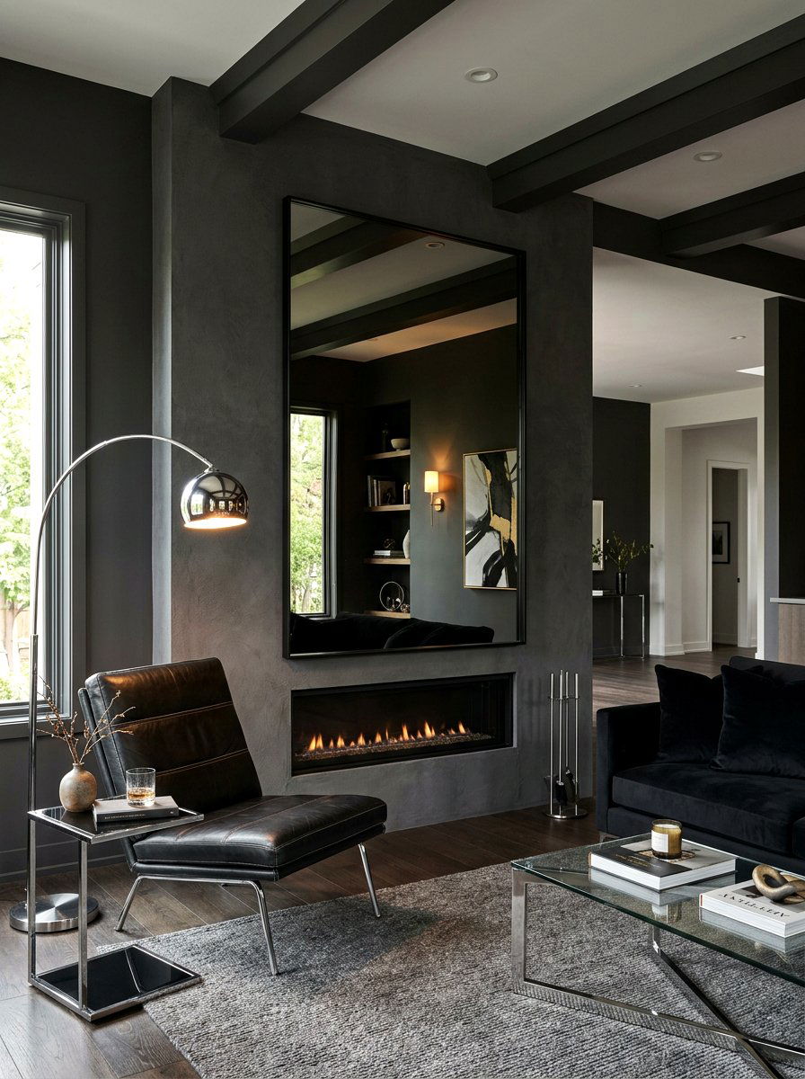 Smoke Tinted Glass Mirror - 30 statement floor mirror living room ideas