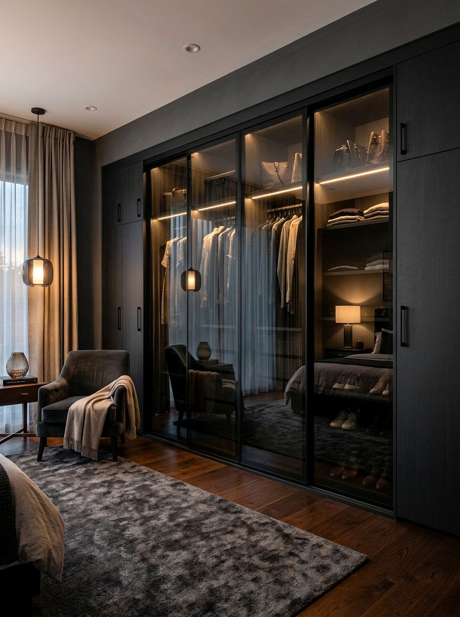 Smoked Glass Mirrored Closet - 30 mirrored closet ideas
