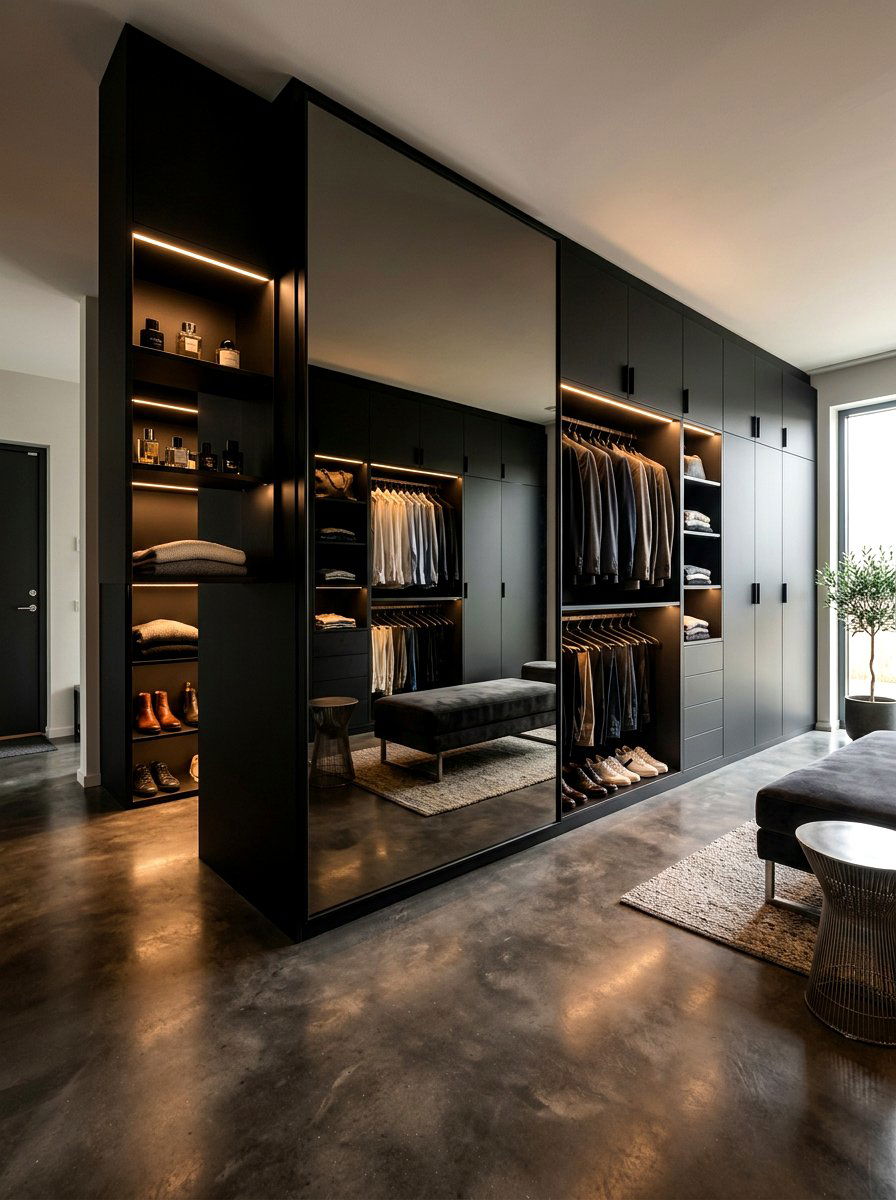 Smoked glass mirror - 30 dressing room mirror ideas