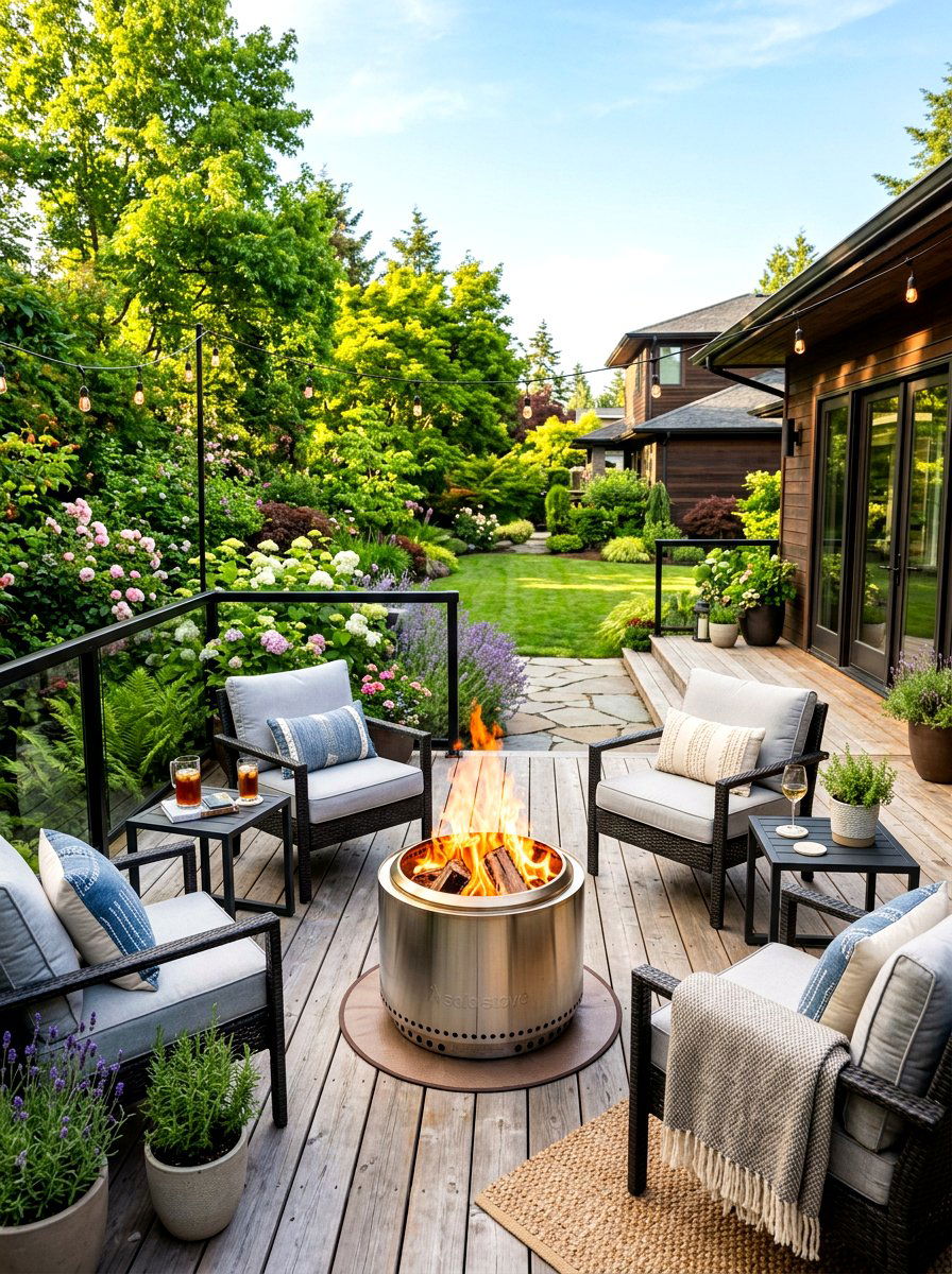 Smokeless Fire Pit - 30 deck fire table ideas