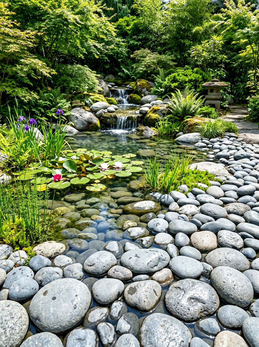 Smooth River Rock - 30 stepping stone ideas